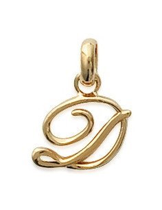 Pendentif Plaqué Or/Initiale/Italique/D