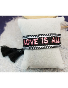 Bracelet tissus + Ponpon