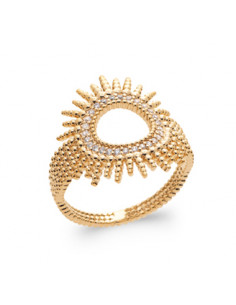 Bague Plaqué Or Soleil Brillant Femme Tendance